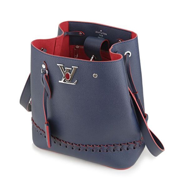 Louis Vuitton Shoulder Bag LockMe Bucket Navy Marine Rouge - Picture 4 of 9